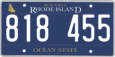 RI license plate 818455