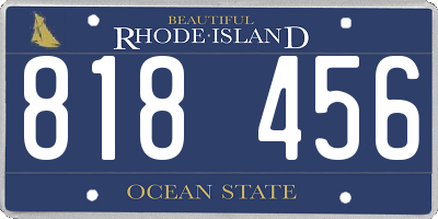 RI license plate 818456