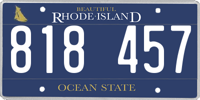 RI license plate 818457