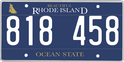 RI license plate 818458