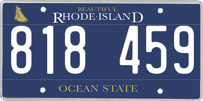 RI license plate 818459