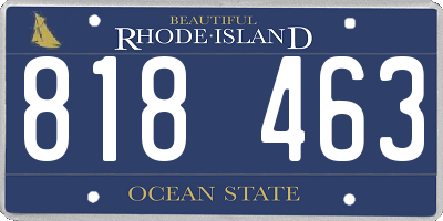 RI license plate 818463