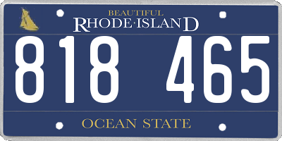 RI license plate 818465