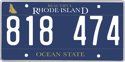 RI license plate 818474
