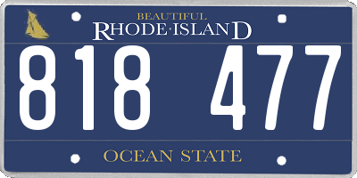 RI license plate 818477
