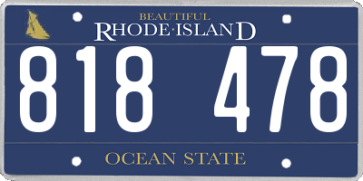 RI license plate 818478