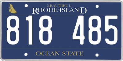 RI license plate 818485