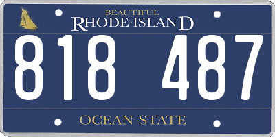 RI license plate 818487