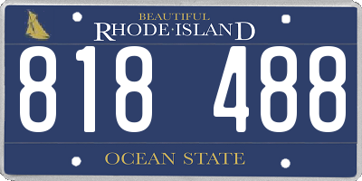 RI license plate 818488