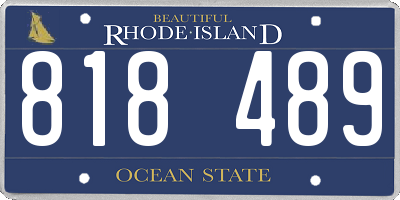 RI license plate 818489