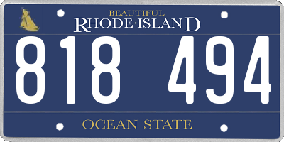 RI license plate 818494