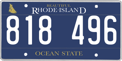 RI license plate 818496