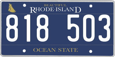 RI license plate 818503