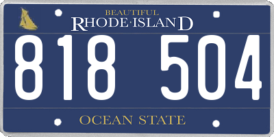 RI license plate 818504