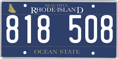 RI license plate 818508