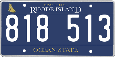 RI license plate 818513