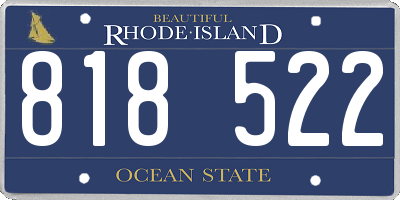 RI license plate 818522
