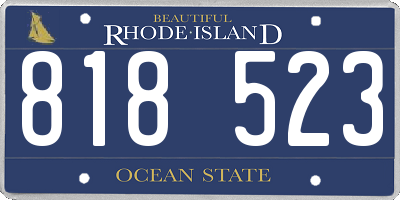 RI license plate 818523