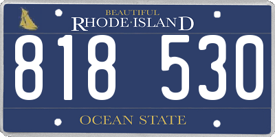 RI license plate 818530