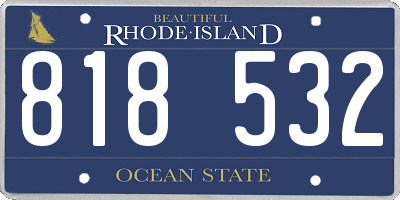 RI license plate 818532