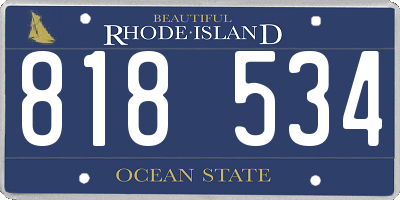 RI license plate 818534