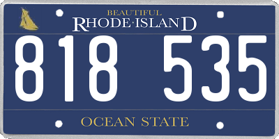 RI license plate 818535