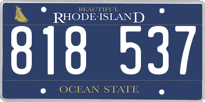 RI license plate 818537