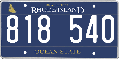RI license plate 818540