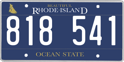 RI license plate 818541