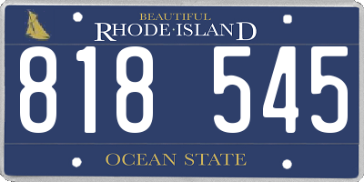 RI license plate 818545
