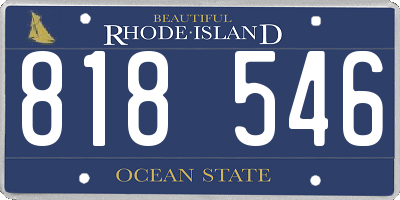 RI license plate 818546