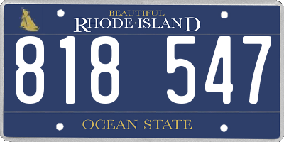 RI license plate 818547