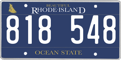 RI license plate 818548