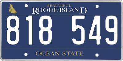 RI license plate 818549