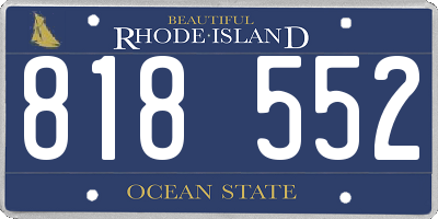 RI license plate 818552