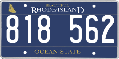 RI license plate 818562