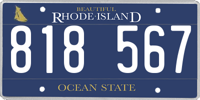 RI license plate 818567