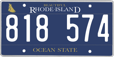 RI license plate 818574