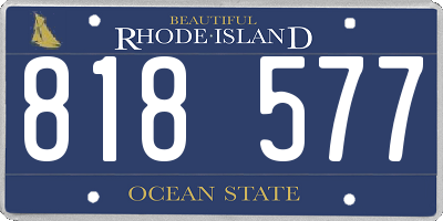 RI license plate 818577