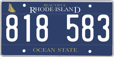 RI license plate 818583
