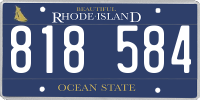 RI license plate 818584