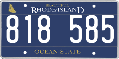 RI license plate 818585