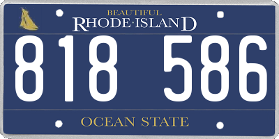 RI license plate 818586