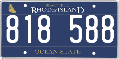 RI license plate 818588