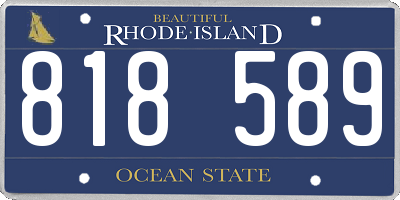 RI license plate 818589