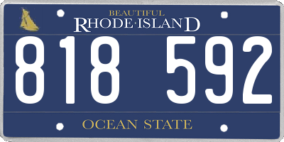 RI license plate 818592