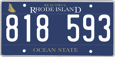 RI license plate 818593