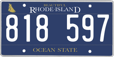 RI license plate 818597