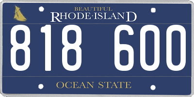 RI license plate 818600