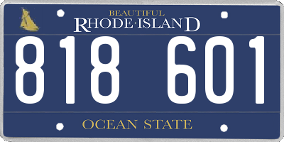 RI license plate 818601